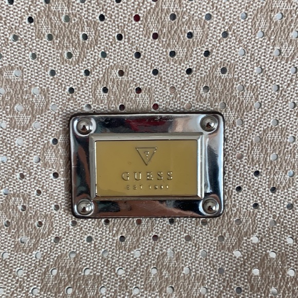 Silver/Taupe Guess Handbag - Picture 2 of 3